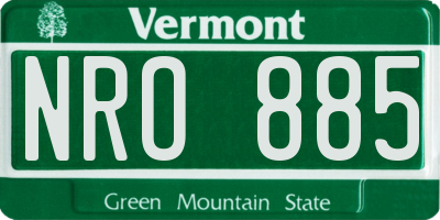 VT license plate NRO885