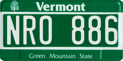 VT license plate NRO886