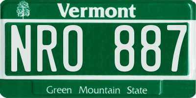VT license plate NRO887