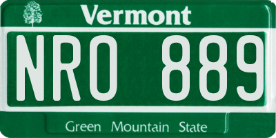 VT license plate NRO889