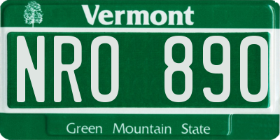 VT license plate NRO890