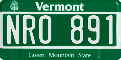 VT license plate NRO891