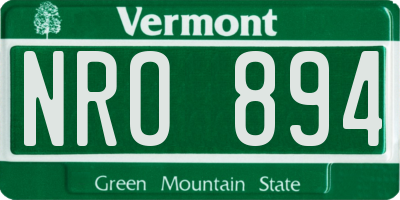 VT license plate NRO894