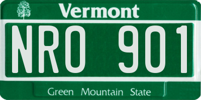 VT license plate NRO901