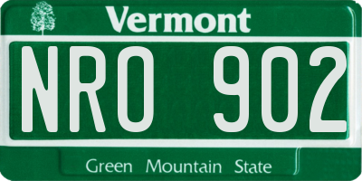 VT license plate NRO902