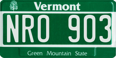 VT license plate NRO903