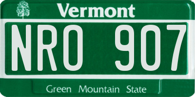 VT license plate NRO907