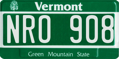 VT license plate NRO908