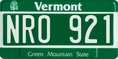 VT license plate NRO921