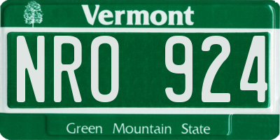 VT license plate NRO924