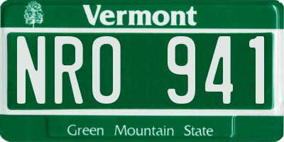 VT license plate NRO941