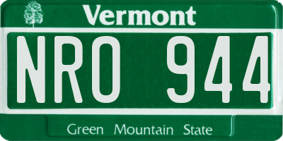 VT license plate NRO944