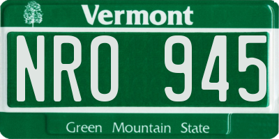 VT license plate NRO945