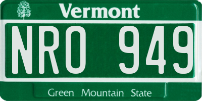 VT license plate NRO949