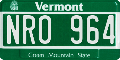 VT license plate NRO964