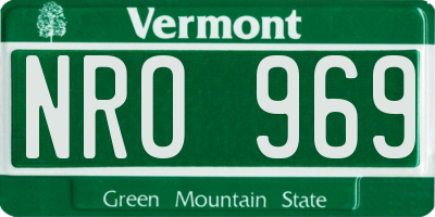 VT license plate NRO969