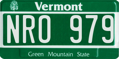 VT license plate NRO979