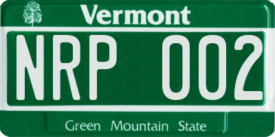 VT license plate NRP002