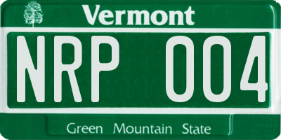 VT license plate NRP004