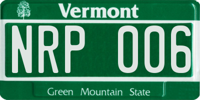 VT license plate NRP006