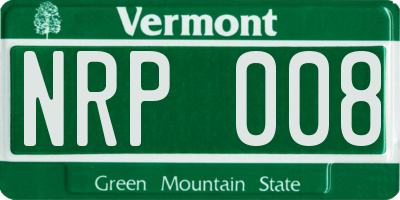 VT license plate NRP008