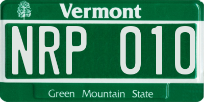 VT license plate NRP010