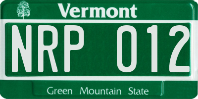 VT license plate NRP012