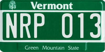VT license plate NRP013