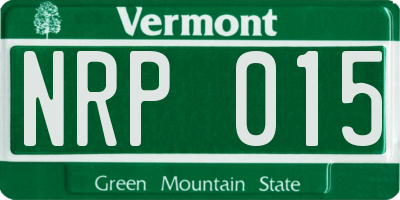 VT license plate NRP015