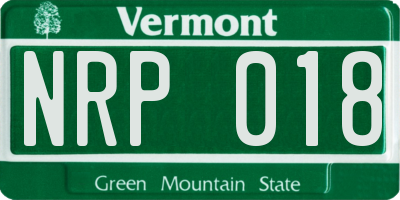 VT license plate NRP018