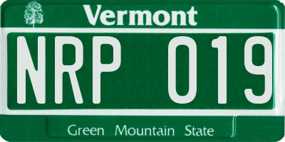 VT license plate NRP019