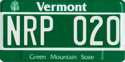VT license plate NRP020