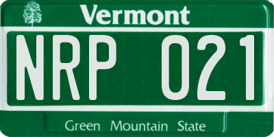 VT license plate NRP021