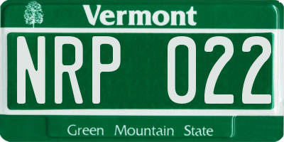 VT license plate NRP022