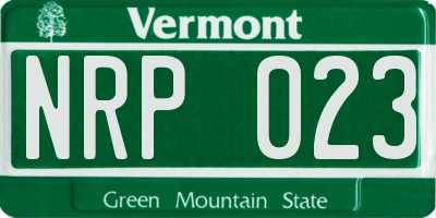 VT license plate NRP023