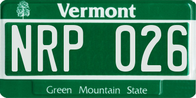 VT license plate NRP026