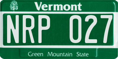 VT license plate NRP027