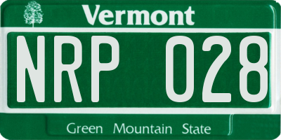 VT license plate NRP028