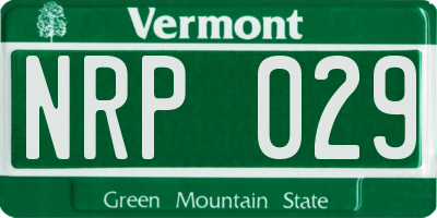 VT license plate NRP029