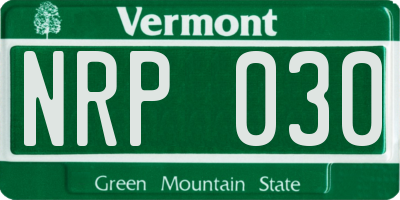 VT license plate NRP030