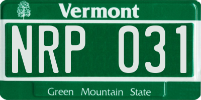 VT license plate NRP031