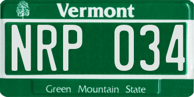 VT license plate NRP034