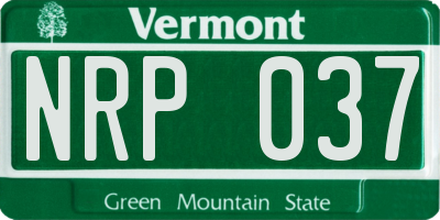 VT license plate NRP037