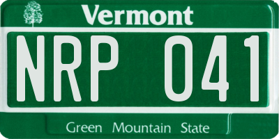 VT license plate NRP041
