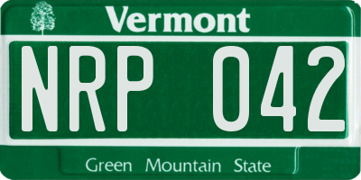 VT license plate NRP042