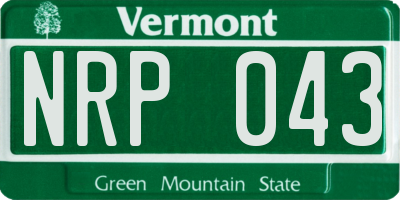 VT license plate NRP043