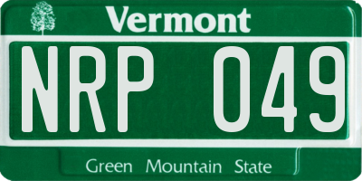 VT license plate NRP049