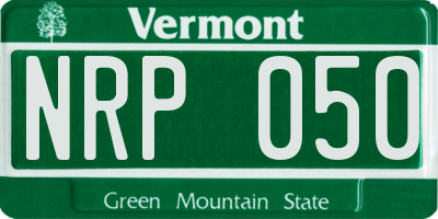 VT license plate NRP050