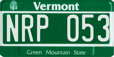 VT license plate NRP053