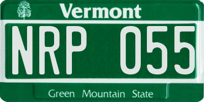 VT license plate NRP055